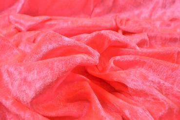 Pannesamt-Stoff - Basic Neon-Pink