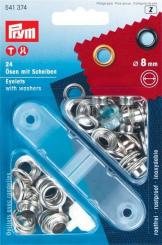 Ösen-Set - 8 mm - rostfrei - Silber 