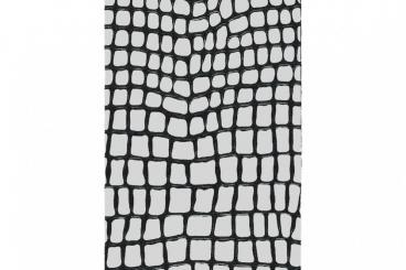 Leder-Imitat Waterproof - Riesenschlange Silber/Schwarz