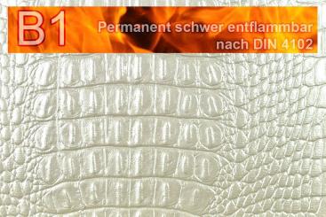 Lackleder-Imitat flammhemmend - Krokodil Creme