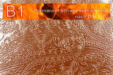 Kunstleder Safety - Paisley - schwer entflammbar Braun