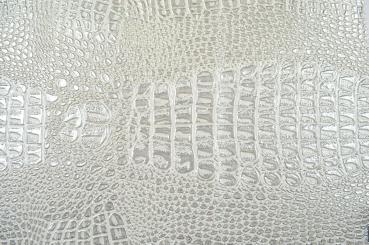 Krokodilleder-Imitat - Metallic Creme