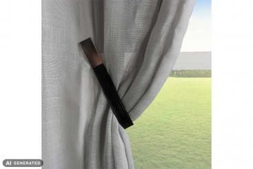 Kunstleder-Raffhalter - magnetisch - Schwarz 