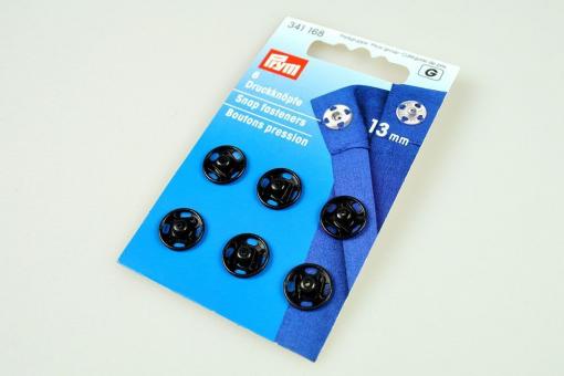 Prym - 6 Annäh-Druckknöpfe - Schwarz - 13 mm 