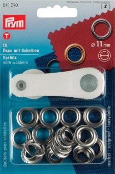 Ösen-Set - 11 mm - rostfrei - Silber 