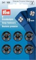 Prym - 6 Annäh-Druckknöpfe - Schwarz - 15 mm 