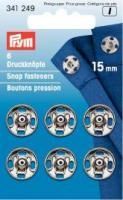 Prym - 6 Annäh-Druckknöpfe - Silber - 15 mm 