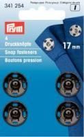 Prym - 4 Annäh-Druckknöpfe - Schwarz - 17 mm 