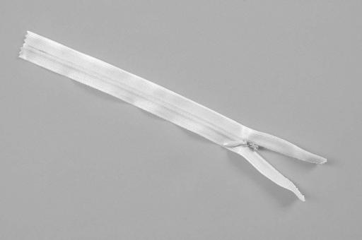 YKK-Kunststoff-Reißverschluss - verdeckt - nicht teilbar - 40 cm Weiß