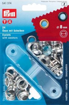 Ösen-Set - 8 mm - rostfrei - Silber 