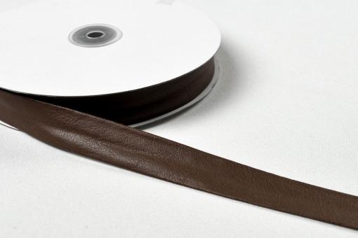 Nappa-Kunstleder Einfassband - 5 cm - Meterware Dunkelbraun