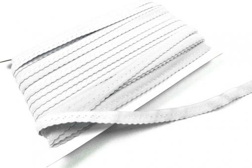 Samt-Einfassband Elastik - 2 cm - Meterware Weiß