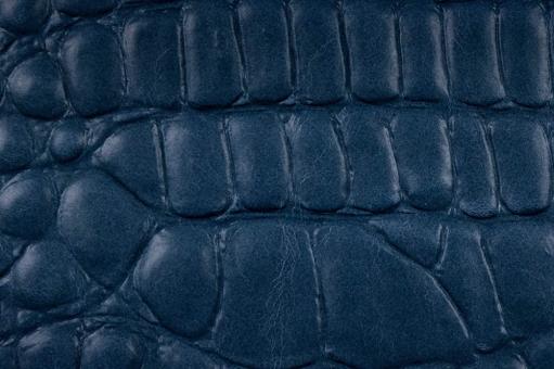 Echtes Leder geprägt - Saurier - ganze Haut Nachtblau