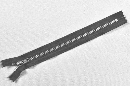 YKK-Metall-Reißverschluss - nicht teilbar - 12 cm Dunkelgrau