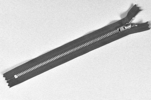 YKK-Metall-Reißverschluss - nicht teilbar - 20 cm Dunkelgrau