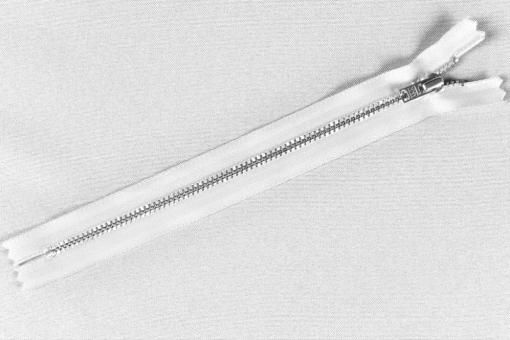 YKK-Metall-Reißverschluss - nicht teilbar - 20 cm Weiß