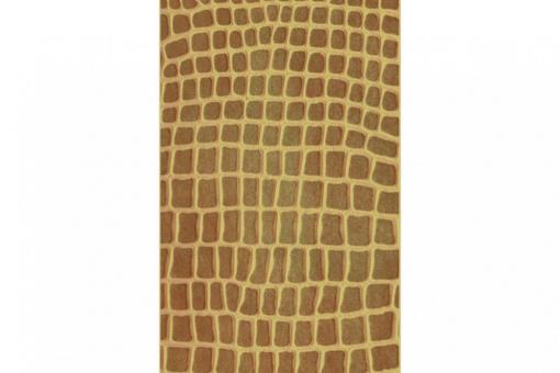 Leder-Imitat Waterproof - Riesenschlange Braun/Ocker