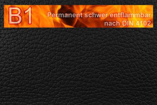Kunstleder Medical - Büffel-Nappa - permanent schwer entflammbar Schwarz