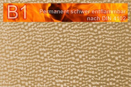 Kunstleder Safety - Techno - permanent schwer entflammbar Beigegold
