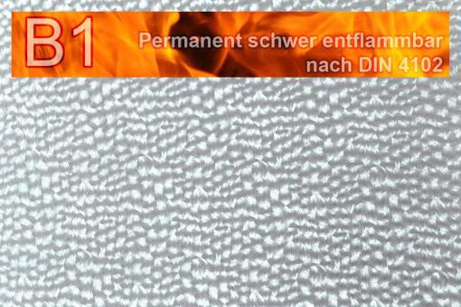 Kunstleder Safety - Techno - permanent schwer entflammbar Silber
