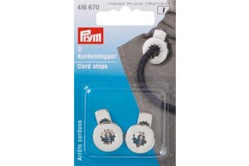 Prym - 2 Kordelstopper rund - Silber 