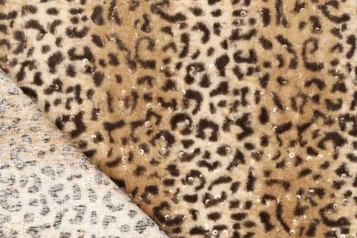 Kunstfell - Pailletten-Leopard 