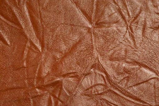 Echtes Leder geprägt - Knitteroptik - ganze Haut Braun